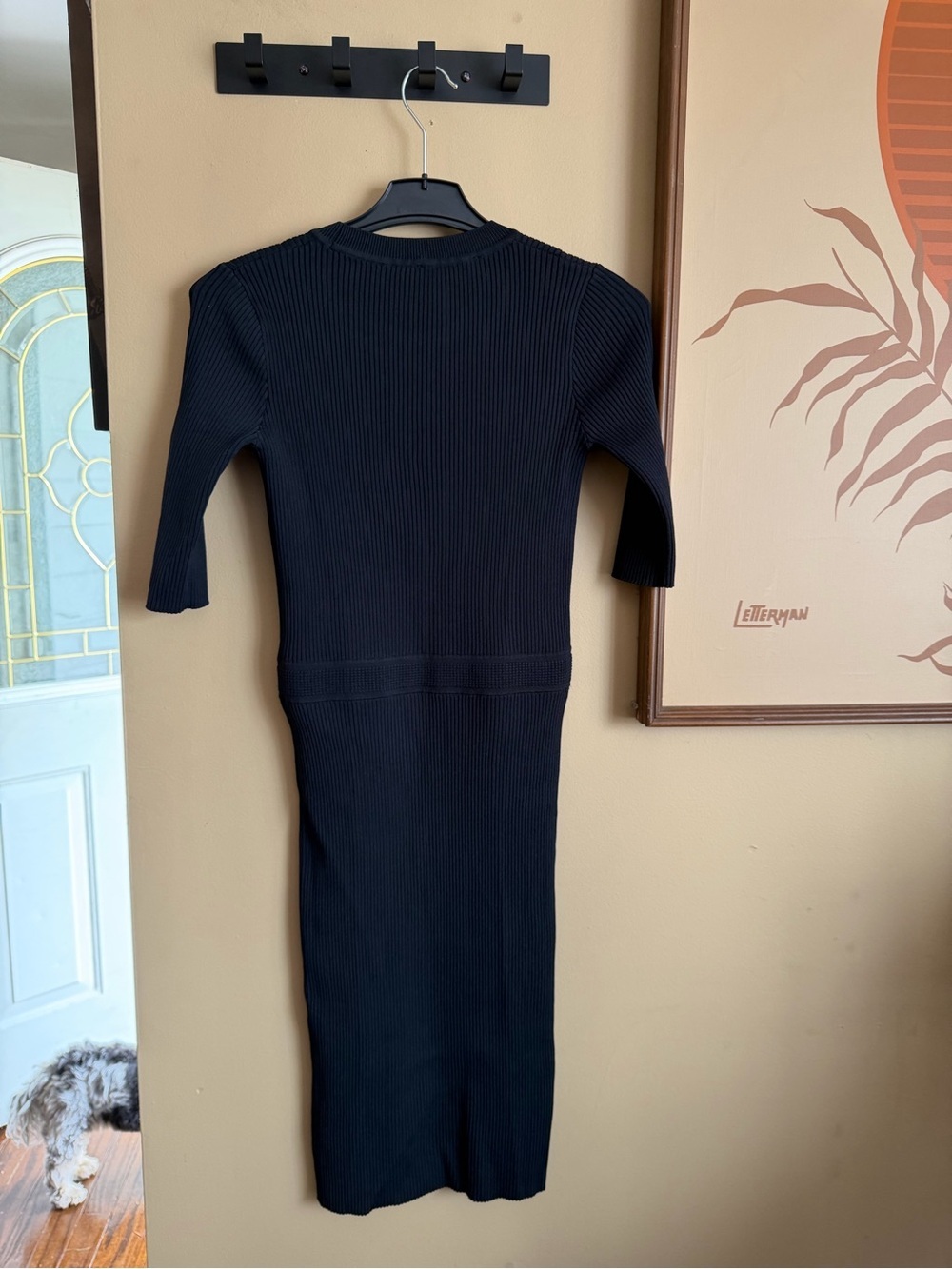 GSUS Amsterdam Black Ribbed Knit Midi Dress - Picture 3 of 10